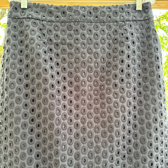 J. Crew NWT Eyelet Crochet Navy Dark Blue Pencil Shirt size 10 - Picture 6 of 16